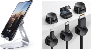 Lamicall Tablet Stand With Cable Clips Organizer
