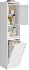 VASAGLE Tall Bathroom Cabinet With Laundry Basket UBBC761W01