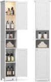 VASAGLE Tall Bathroom Cabinet With Lights