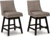 Signature Design by Ashley Tallenger Upholstered Swivel Counter Barstool, Light Gray