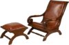 Deco 79 Teak Wood Handmade Chair With Ottoman
