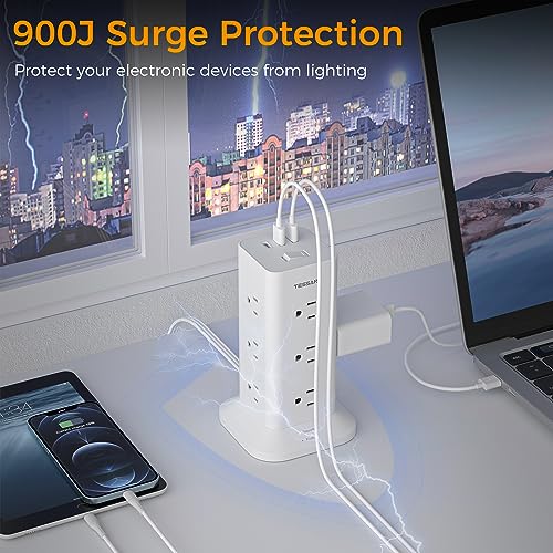 TESSAN Power Strip Tower With Surge Protection - Image 5