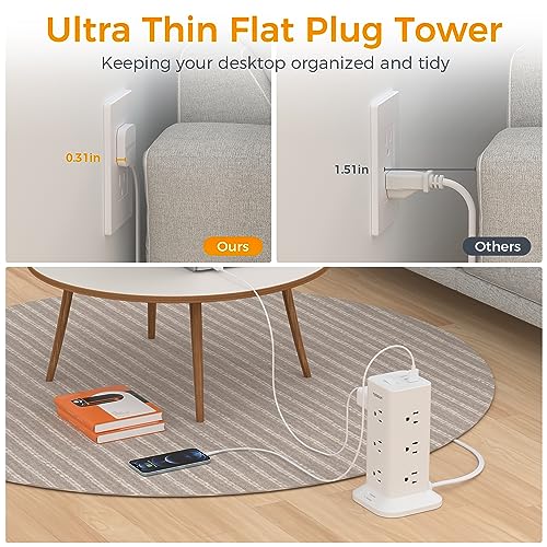 TESSAN Power Strip Tower With Surge Protection - Image 2
