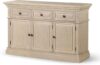 Maven Lane Theo Traditional Large Wooden Sideboard, Antiqued White Finish