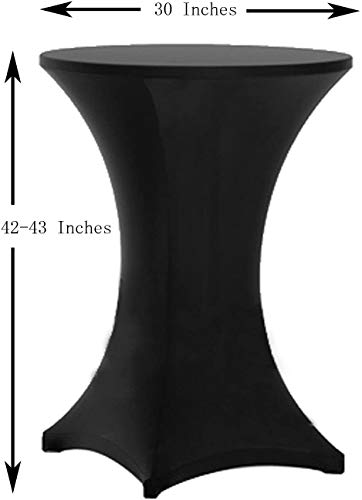 Tina's 4 Pack 30x42 Inch Black Spandex Table Covers - Image 3