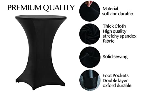 Tina's 4 Pack 30x42 Inch Black Spandex Table Covers - Image 4