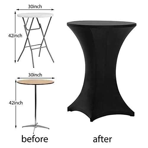 Tina's 4 Pack 30x42 Inch Black Spandex Table Covers - Image 5