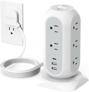 TESSAN Tower Power Strip With 11 Outlets