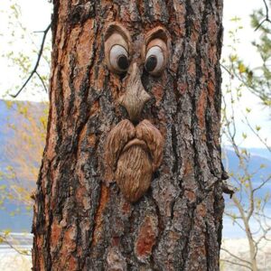 EIIORPO Tree Face Outdoor Statues Decoration (B)