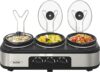 Sunvivi Triple Slow Cooker & Buffet Server, 4.5 QT