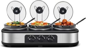 X WINDAZE Triple Slow Cooker With Lid Rests