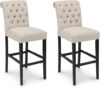 Signature Design by Ashley Tripton Casual 30″ Tufted Barstool, Beige