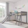 Max & Lily Twin Low Loft Bed With Slide