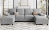 Shintenchi U Shaped Sofa Couch With Double Chaise