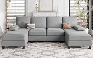 Shintenchi U Shaped Sofa Couch With Double Chaise