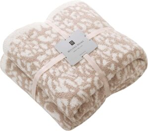 MH MYLUNE HOME Ultra Soft Leopard Throw Blanket (51×63)