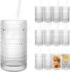 Dingerjar Upgraded Large Capacity Hobnail Glasses Set