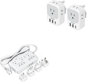 TESSAN US To UK Plug Adapter, 2 Pack