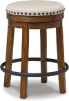 Signature Design by Ashley Valebeck Counter Height Swivel Stool, Brown & Black