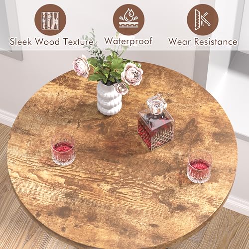 VECELO Bar Table And Chairs Set, Dark Brown - Image 4