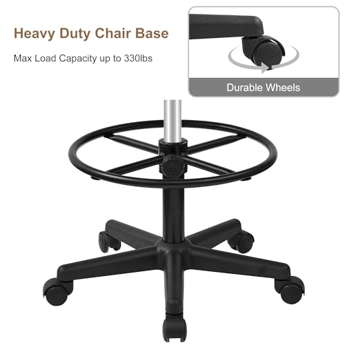 VECELO Home Office Desk Chair, Adjustable Ergonomic Stool - Image 5