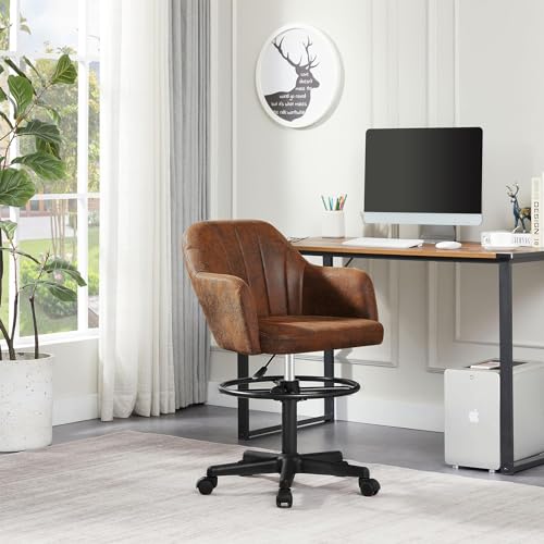 VECELO Home Office Desk Chair, Adjustable Ergonomic Stool - Image 2