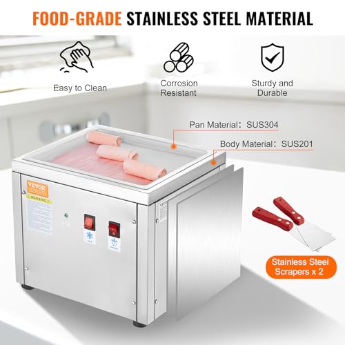 VEVOR Fried Ice Cream Roll Machine, 11" x 9.5 - Image 5