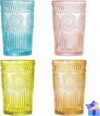 megarte Vintage Glassware Romantic Drinking Glasses Set