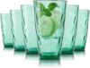 CREATIVELAND Vintage Green Drinking Glasses Set, 15.8 oz