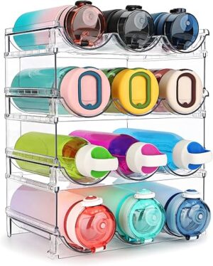spospo Water Bottle Organizer Shelf, 4 Pack