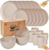 JZ Wheat Straw Dinnerware Set, 24-Piece