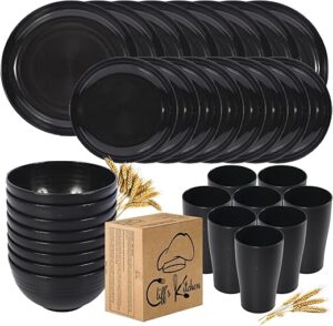 CLIFF’S KITCHEN Wheat Straw Dinnerware Sets For 8