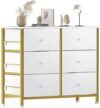 BOLUO White 6-Drawer Bedroom Dresser Organizer