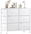 BOLUO White Dresser 6 Drawer Fabric Storage