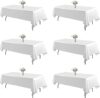 Blissource White Rectangle Tablecloth 60×102 Inch 6 Pack
