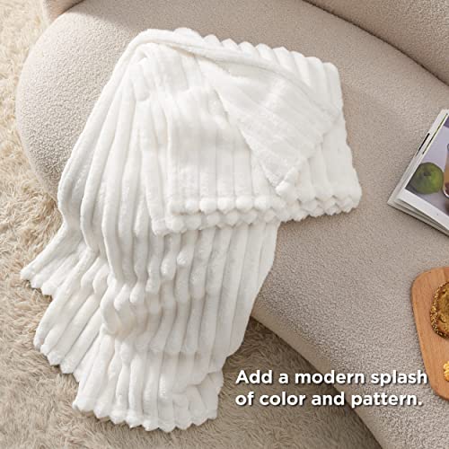 White Throw Blanket - Super Soft Cozy, 50x60 Inches - Image 4