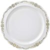 Kaya White Vintage Round Disposable Dinner Plates