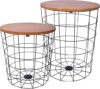 Elevon Wire Basket Base Side Table Set