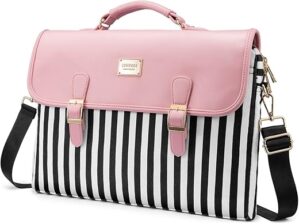 LOVEVOOK Women's Laptop Messenger Bag, Slim-Pink, 15.6-Inch