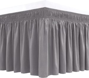 Wrap Around Bed Skirts Queen, Silver