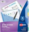 AVERY Write & Erase Pocket Plastic Dividers, 16177