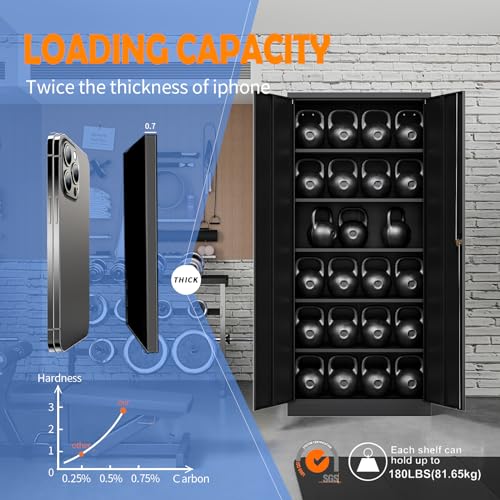 Yizosh Metal Garage Storage Cabinet, Locking Tool Cabinet - Image 3