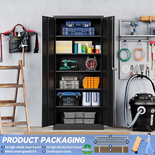 Yizosh Metal Garage Storage Cabinet, Locking Tool Cabinet - Image 5