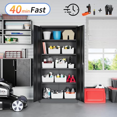 Yizosh Metal Garage Storage Cabinet, Locking Tool Cabinet - Image 2