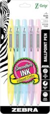 Zebra Pen Z-Grip Pastel Ballpoint Pen, 5-Pack