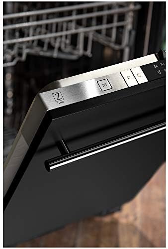 ZLINE 24 In. Black Matte Dishwasher With Stainless Steel Tub - Image 2