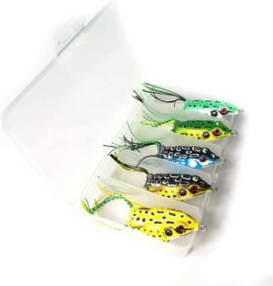 LENPABY 5pcs Frog Lure Topwater Fishing Crankbait