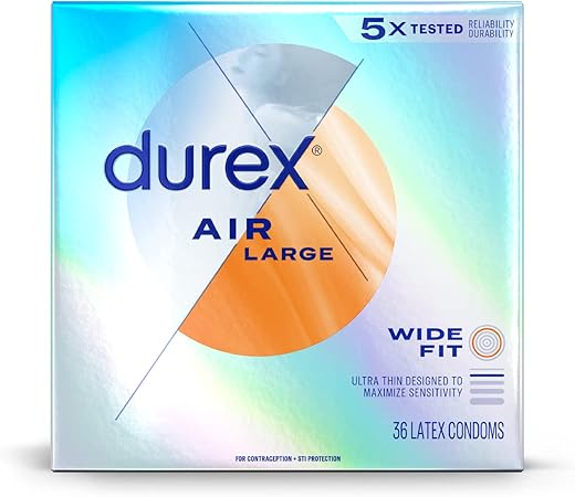 Durex Air Condoms, Extra Thin, Wide Fit, 36 Count