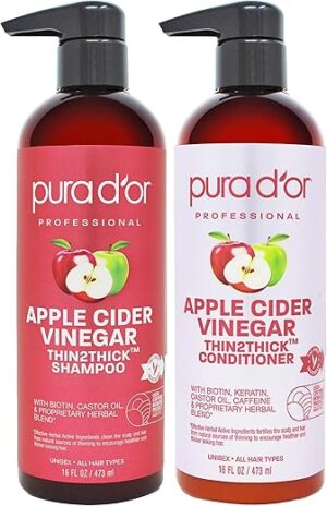 PURA D’OR Apple Cider Vinegar Shampoo Conditioner Set