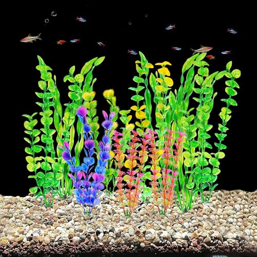 AQUANEAT Artificial Aquarium Plants, 12 Inch Decorations, 10pcs - Image 4